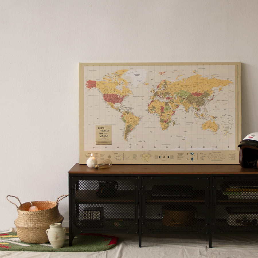 World Map Canvas - Woody Map Canva