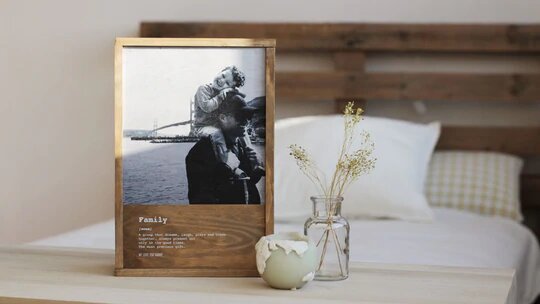 caja de madera personalizada con tu fotografia y el texto que prefieras
