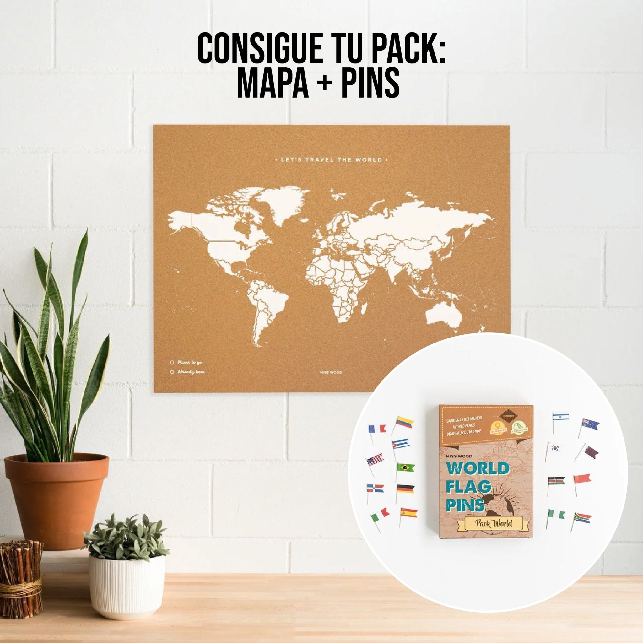Pack Mapamundi + Banderas del mundo - Misswood