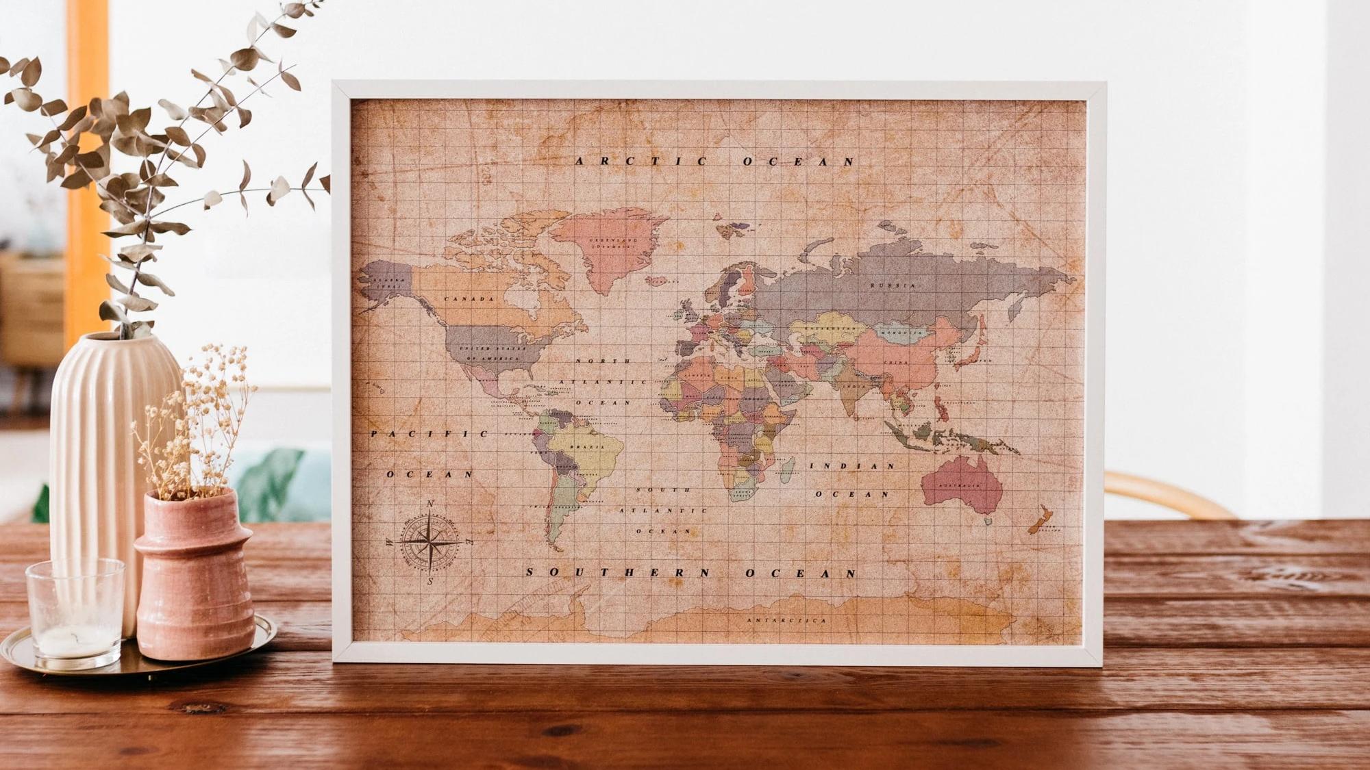 Decorative cork maps for your wall – Misswood