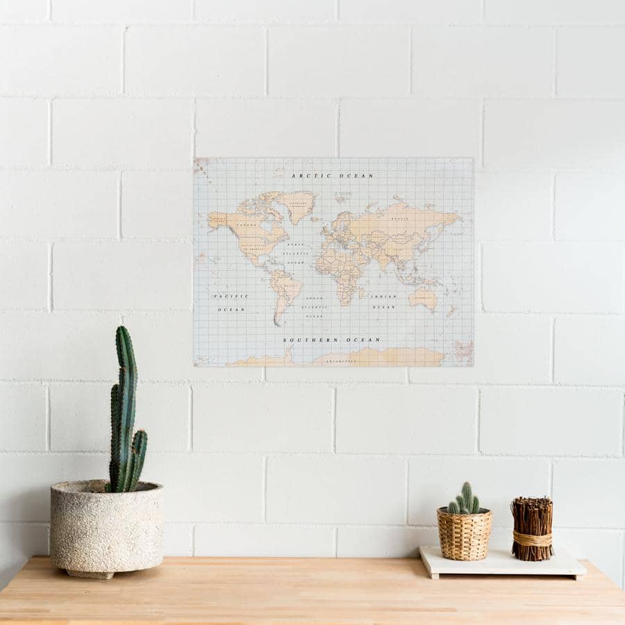 Mapamundi corcho - Woody Map Watercolor Vintage-60 x 45 cm / Sin marco-60 x 45 cm-Sin marco-Misswood