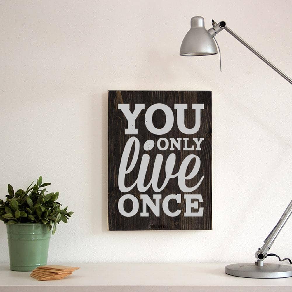 Cartel de Madera You only live once-30 x 40 cm / Negro-30 x 40 cm-Negro-Misswood