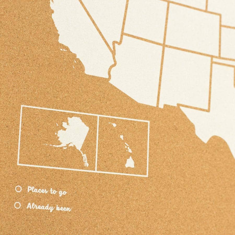 Mapa de corcho - Woody Map Natural EE.UU.----Misswood
