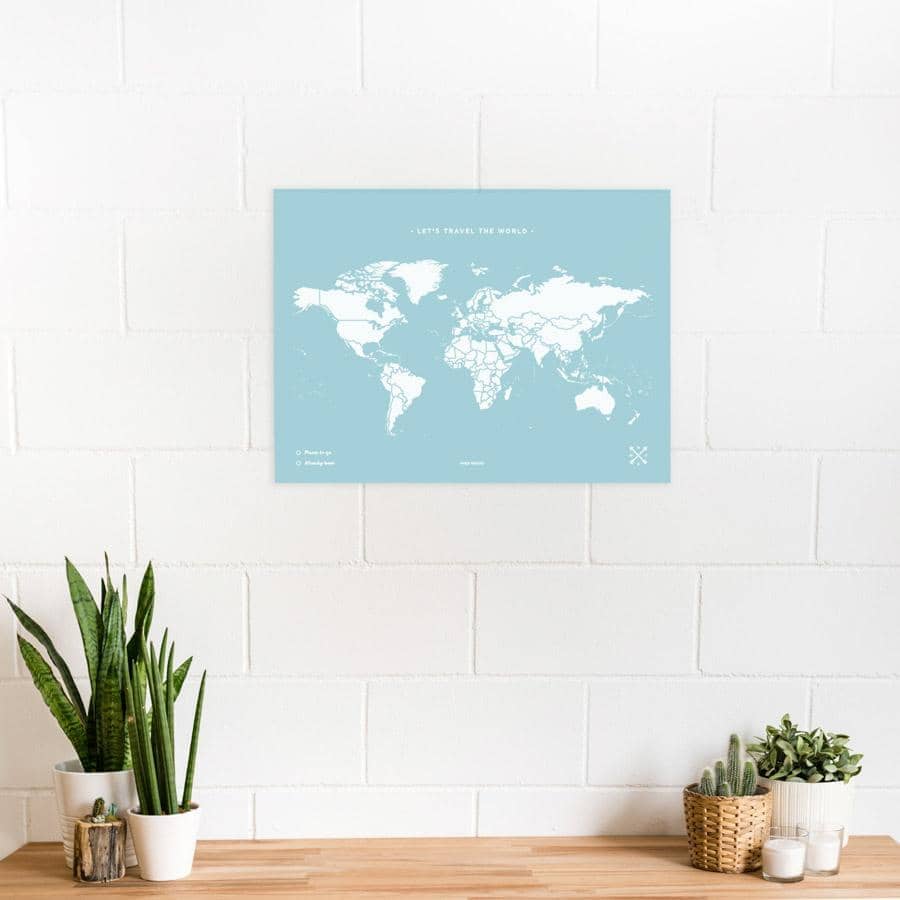 Mapa de corcho - Woody Map Colors Azul - Misswood
