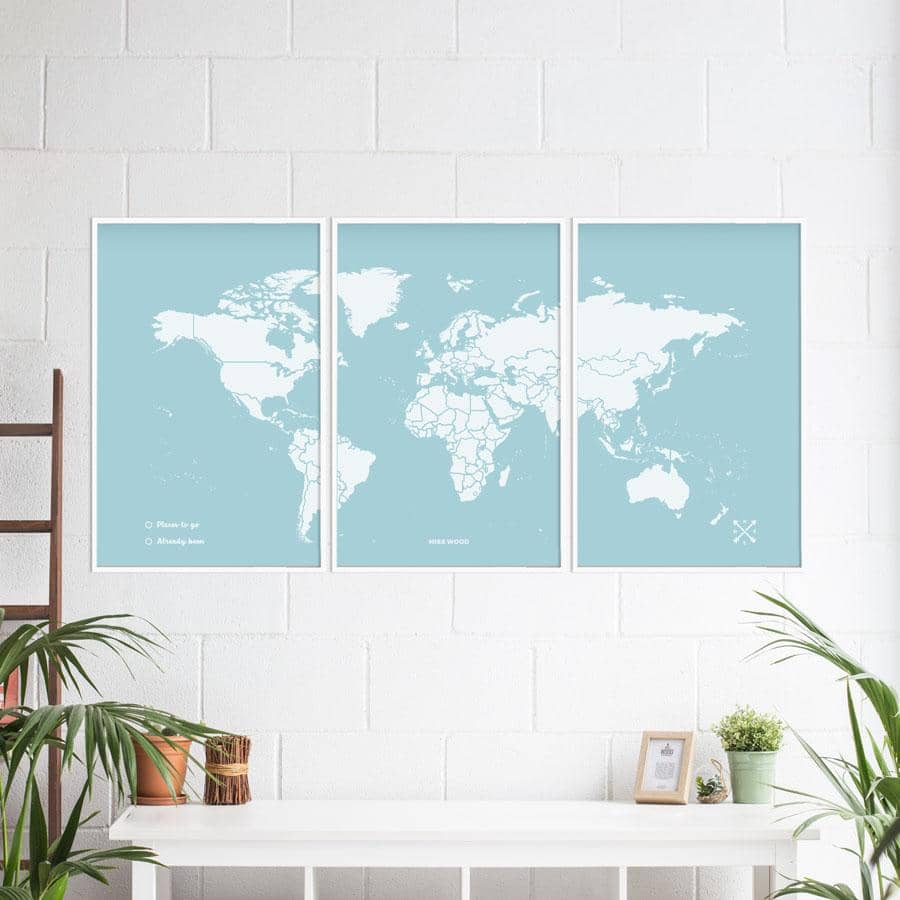 Mapa de corcho - Woody Map Colors Azul - Misswood