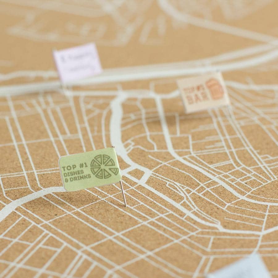 Mapa de corcho - Woody Map Natural Amsterdam - Misswood