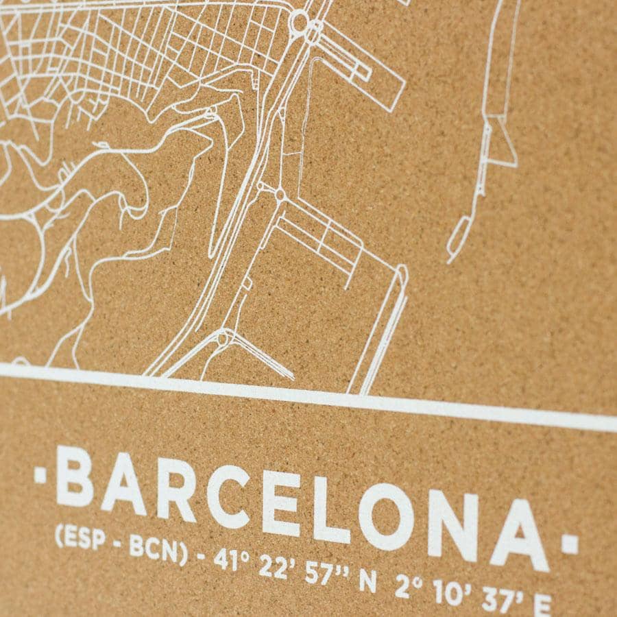 Mapa de corcho - Woody Map Natural Barcelona - Misswood