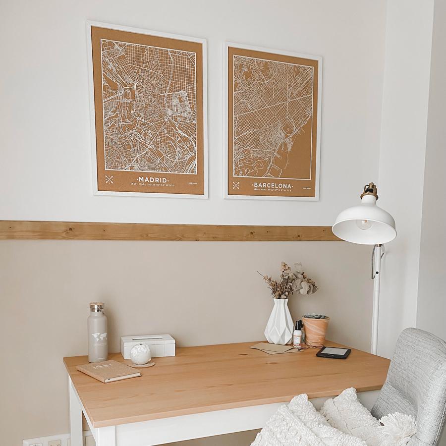 Mapa de corcho - Woody Map Natural Barcelona - Misswood