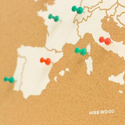 Mapa de corcho - Woody Map Natural Europa - Misswood