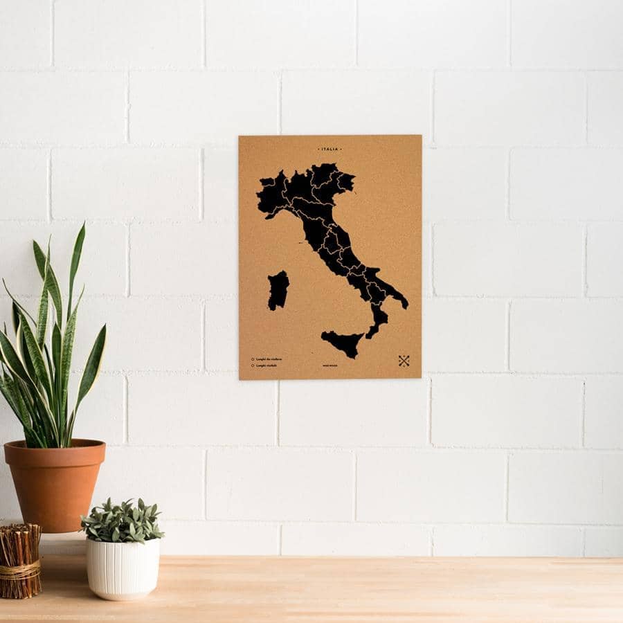 Mapa de corcho - Woody Map Natural Italia - Misswood