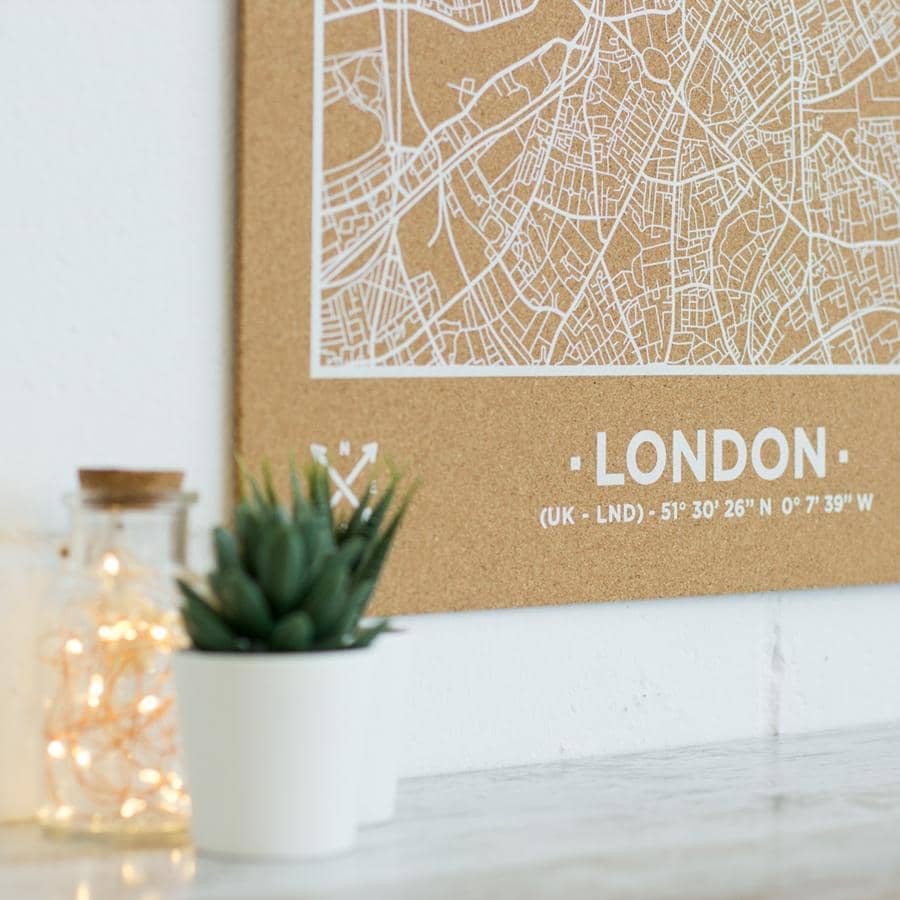 Mapa de corcho - Woody Map Natural Londres - Misswood