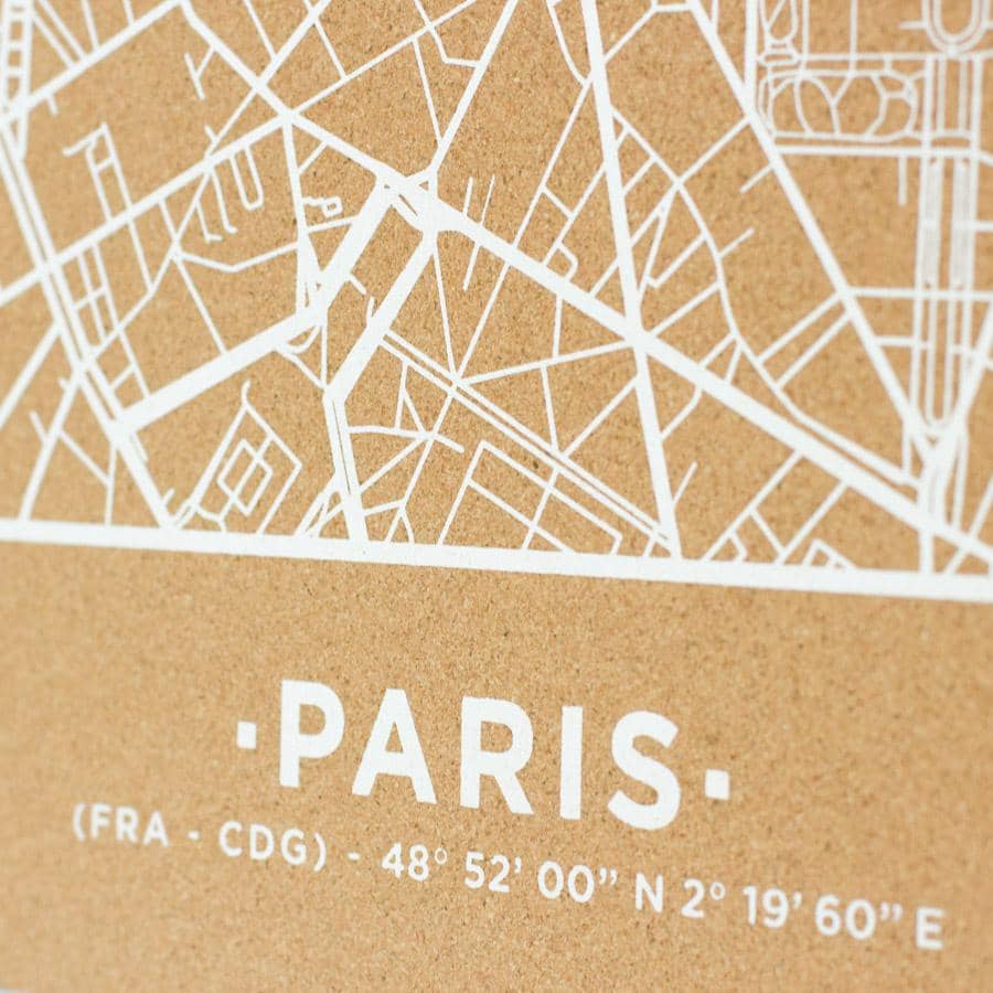 Mapa de corcho - Woody Map Natural Paris - Misswood