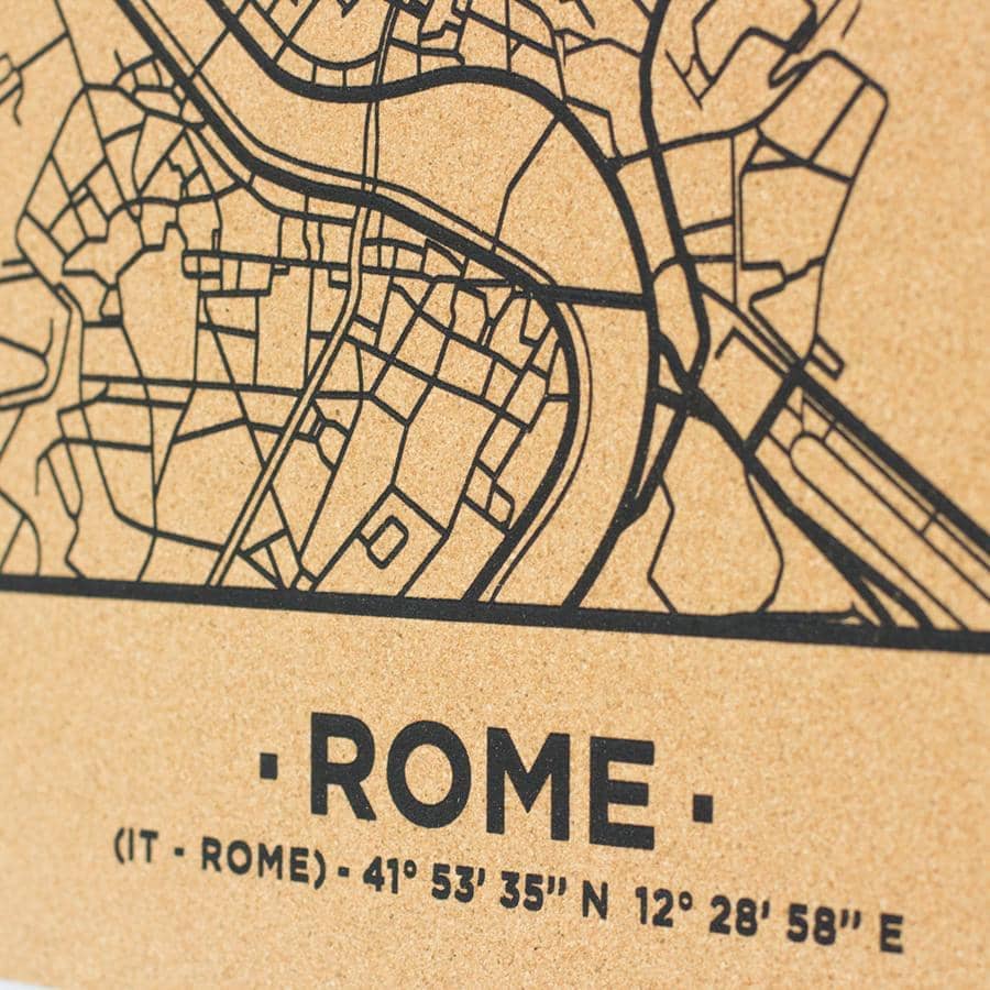 Mapa de corcho - Woody Map Natural Roma - Misswood