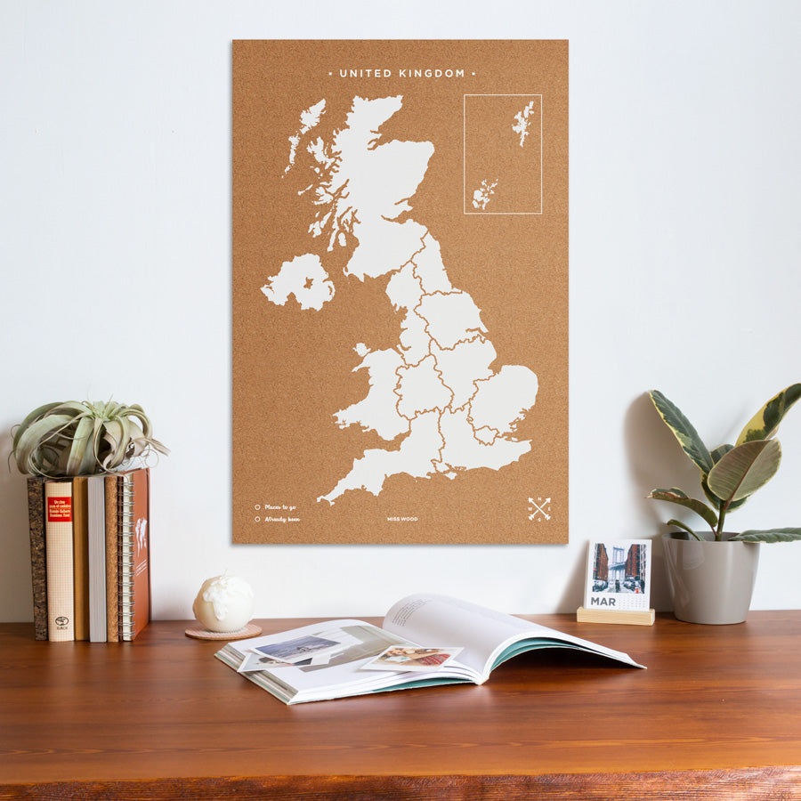 Mapa de corcho - Woody Map Natural Reino Unido----Misswood