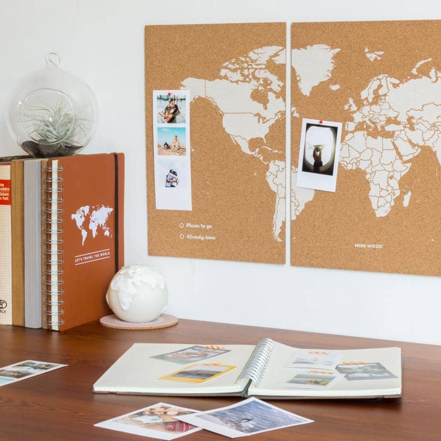 Mapa del mundo de corcho - Woody Map Natural Puzzle - Misswood