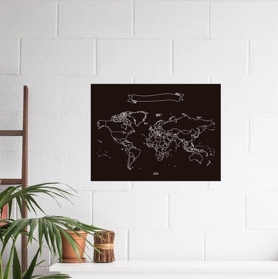 Mapa de pizarra - Woody Map Chalkboard-60 x 45 cm-60 x 45 cm--Misswood
