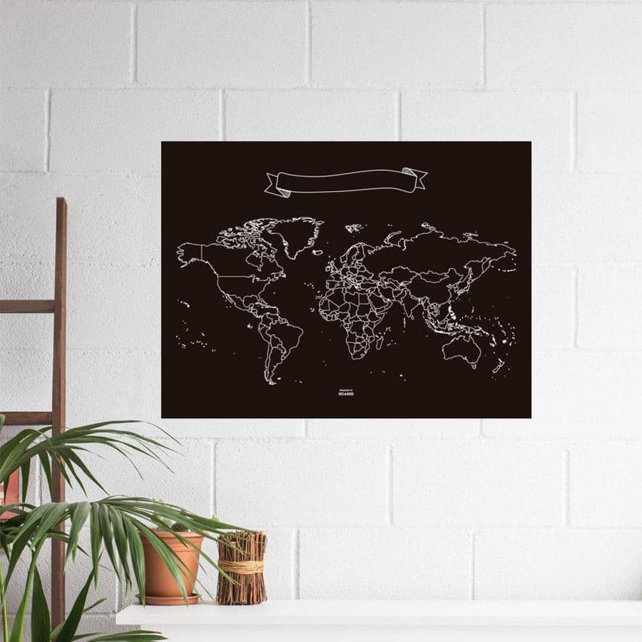 Mapa de pizarra - Woody Map Chalkboard-90 x 60 cm-90 x 60 cm--Misswood