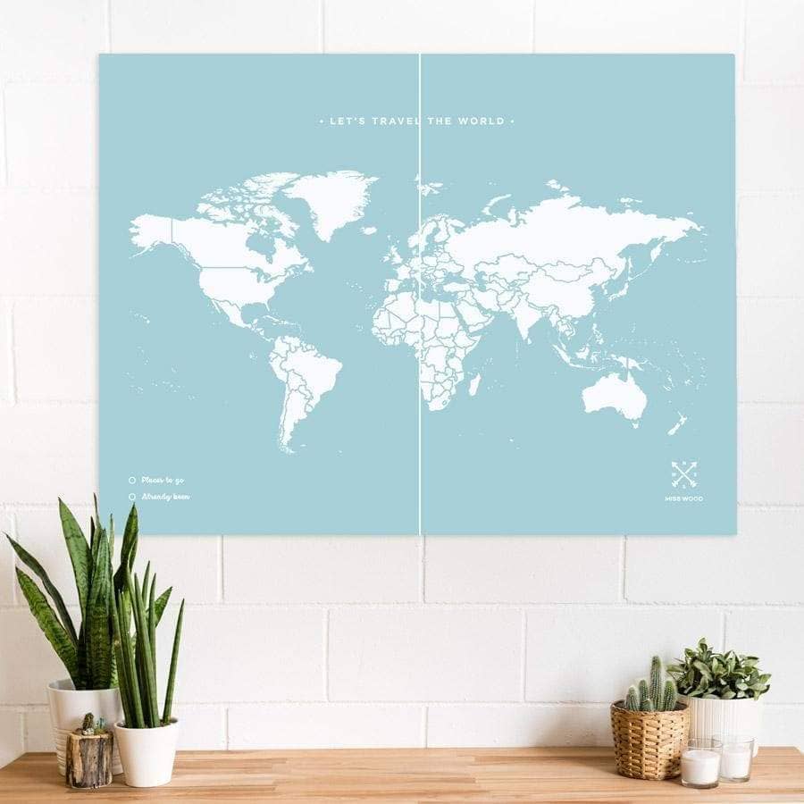 Mapa de corcho - Woody Map Colors Azul-120 x 90 cm / Sin marco-120 x 90 cm-Sin marco-Misswood