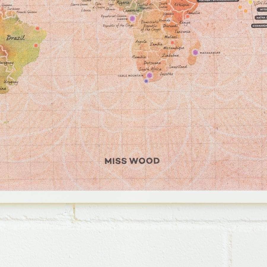Mapa de corcho - Woody Map Namasté World----Misswood