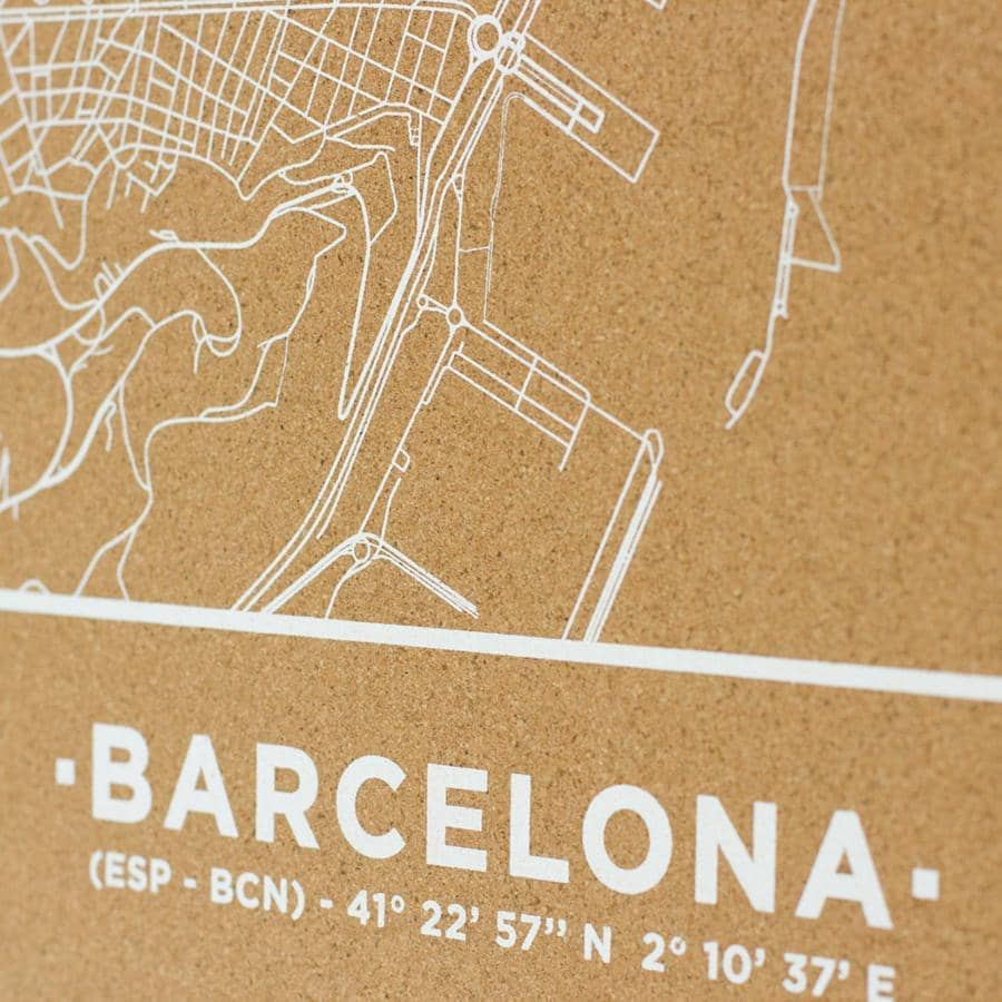 Mapa de corcho - Woody Map Natural Barcelona----Misswood