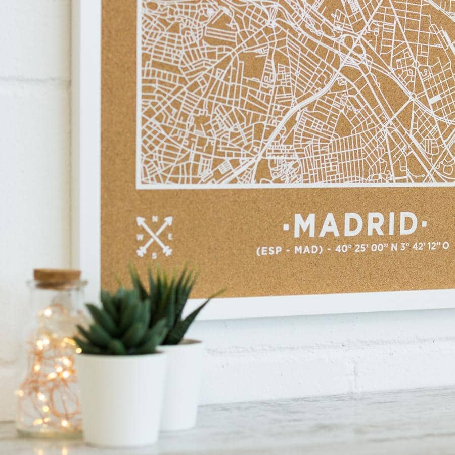 Mapa de corcho - Woody Map Natural Madrid----Misswood