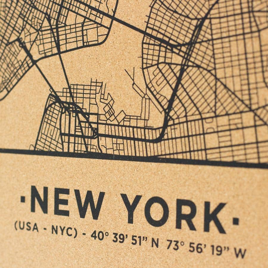 Mapa de corcho - Woody Map Natural Nueva York----Misswood